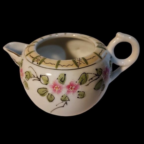 Sugar Bowl & Creamer Hand Painted Japanese Porcelain Made In Japan Vintage - Picture 3 of 11